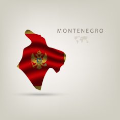 Flag of MONTENEGRO as a country with shadow