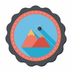 Mountain tourist flat icon with long shadow N43