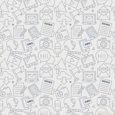 Media electronic line icon pattern set N4