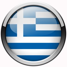 greece flag gel metal button