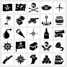 Vector icon set piracy