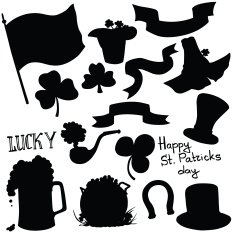 vector silhouette elements St Patrick's Day N2