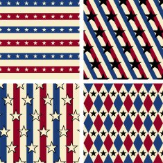 Set of seamless patterns with stars Vector illustration