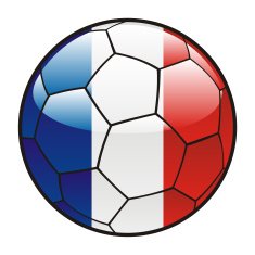 France flag on soccer ball