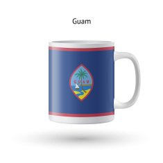 Guam flag souvenir mug on white background N2
