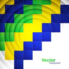 Beautiful Brazil flag concept colorful geometric texture background illustration