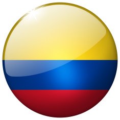 Colombia Round Glass Button