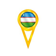 Uzbekistan pin flag
