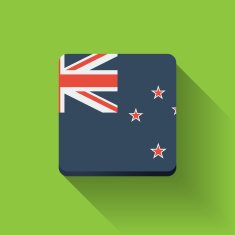 Button with flag of New Zealand