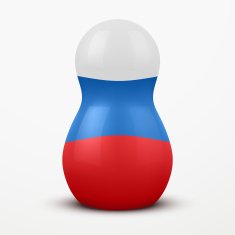 Russian tradition matrioshka dolls in flag style