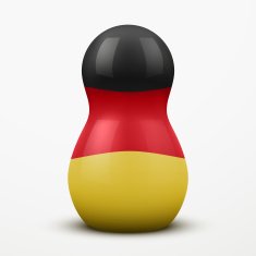 Russian tradition matrioshka dolls in Germany flag style