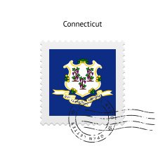 State of Connecticut flag postage stamp