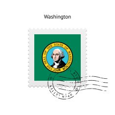 State of Washington flag postage stamp