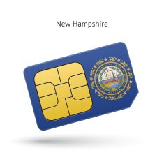 State of New Hampshire phone sim card with flag