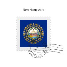 State of New Hampshire flag postage stamp