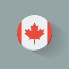 Round icon with flag of Canada N2