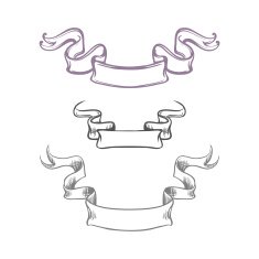 blank hand drawn artistic banners for titles