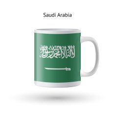 Saudi Arabia flag souvenir mug on white background N2