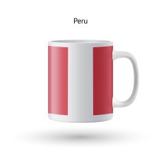 Peru flag souvenir mug on white background N2