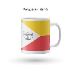 Marquesas Islands flag souvenir mug on white background N2
