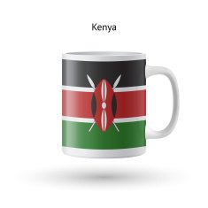 Kenya flag souvenir mug on white background N2