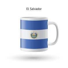 El Salvador flag souvenir mug on white background N2