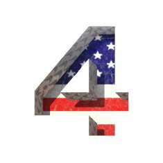Vector American cutted figure 4 Paste to any background