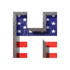 Vector American cutted figure h Paste to any background