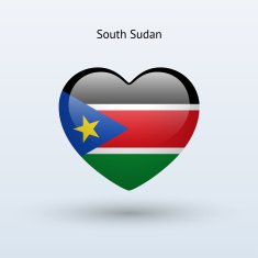 Love South Sudan symbol Heart flag icon