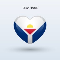 Love Saint-Martin symbol Heart flag icon
