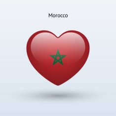 Love Morocco symbol Heart flag icon