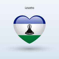 Love Lesotho symbol Heart flag icon