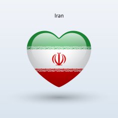 Love Iran symbol Heart flag icon