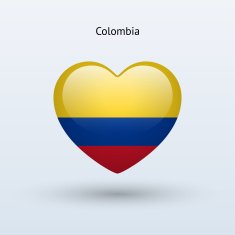 Love Colombia symbol Heart flag icon