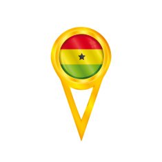 Ghana pin flag