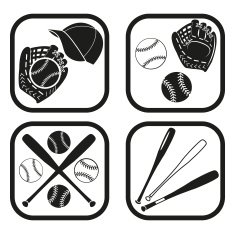 Baseball icon - four variations