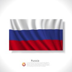Russia waving flag isolated against white background vector illustration