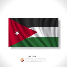 Jordan waving flag isolated against white background vector illustration