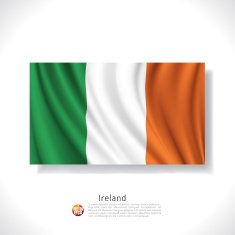 Ireland waving flag isolated against white background vector illustration