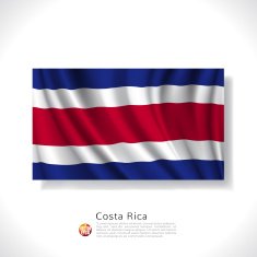 Costa Rica waving flag isolated against white background vector illustration