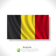 Belgium waving flag isolated against white background vector illustration