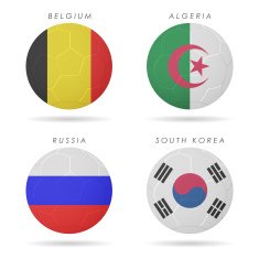 country flags on soccer ball illustration N3