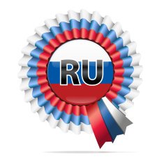 Vector national flag badge RU
