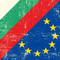Bulgarian and european grunge Flag