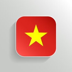 Vector Button - Vietnam Flag Icon