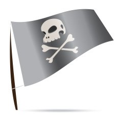 skull human pirate flag isolated