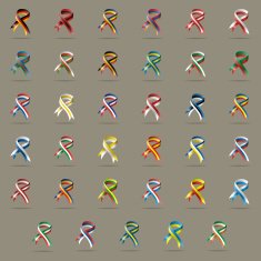 European flags ribbons Vector illustration