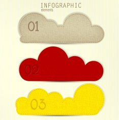 Textured paper speech bubble Numbered banners