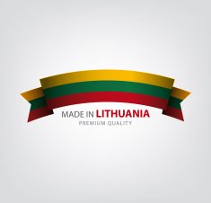 Made in LITHUANIA Lithuanian ribbon Flag (Vector)