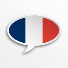 French flag 3d speech bubble free image download